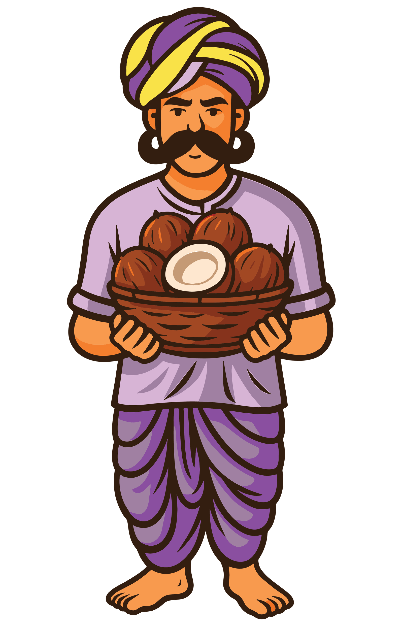 Farmer with Coconut Basket